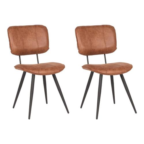 Label51 Chaises De Salle À Manger 2 Pcs Fos 49x60x87 Cm Cognac