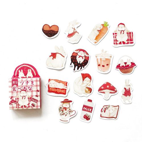 Autocollant Lapin Scrapbook, Étiquette Scrapbook, Papeterie De Décoration, Diy Bricolage, 45 Pièces/Paquet