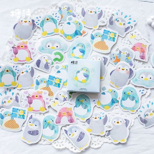 Autocollants De Scellage Décoratifs Petit Pingouin, Étiquette De Scellage, Pour Manuel Album, Diy Bricolage, Boîte De 45 Pièces