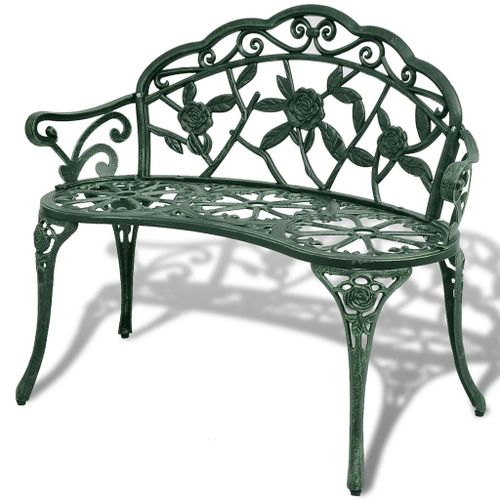 Vidaxl Banc De Jardin 100 Cm Aluminium Coulé Vert