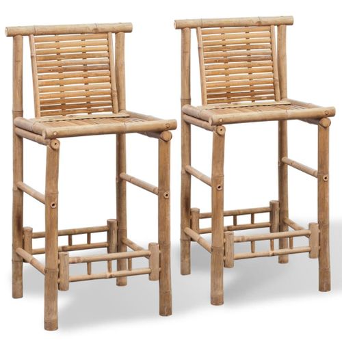 Vidaxl Tabourets De Bar 2 Pcs Bambou