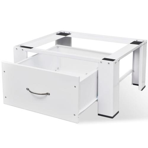 Vidaxl Socle Pour Machine À Laver Avec Tiroir Blanc