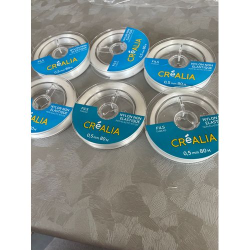 Lot 5 Bobines Nylon 0.5mm X 80 M