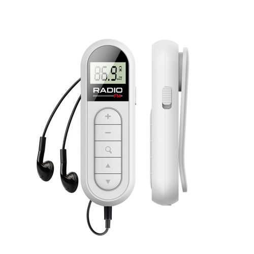 Mini Radio FM de Poche,Radio Portable,FM AM,Rechargeable Walkman,Réveill,Prise Casque,d'Extérieur,Convient pour la Course à Pied,de Sport,la Randonnée,Le Camping (Blanc)