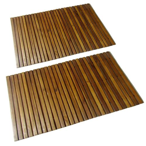 Vidaxl Tapis De Bain 2 Pcs Acacia 80x50 Cm