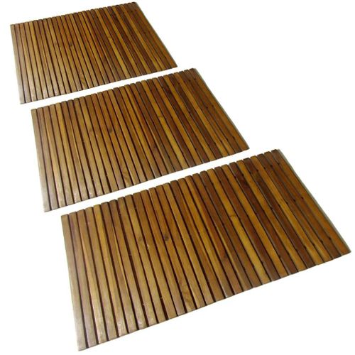 Tapis De Bain En Acacia 3 Pcs