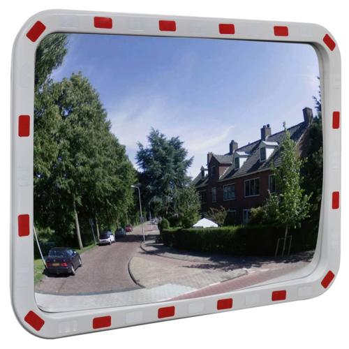 Miroir De Trafic Convexe Rectangulaire 60x80cm Avec Réflecteurs