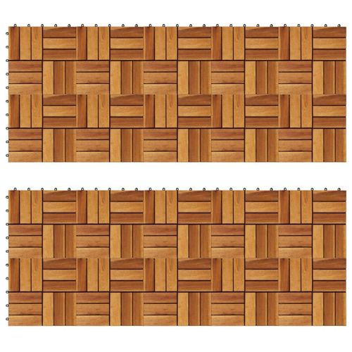 Kit tuiles de plancher en acacia 30 x 30 cm 20 pcs