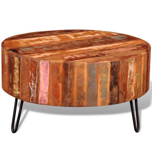 Table Basse Ronde Bois Massif De Récupération - Vidaxl