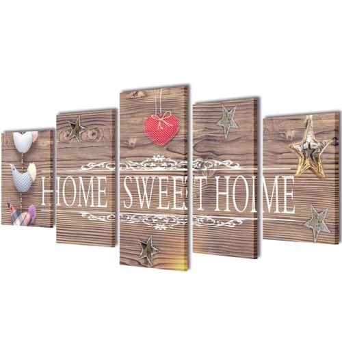 Set De Toiles Murales Imprimées ''home Sweet Home'' 100 X 50 Cm