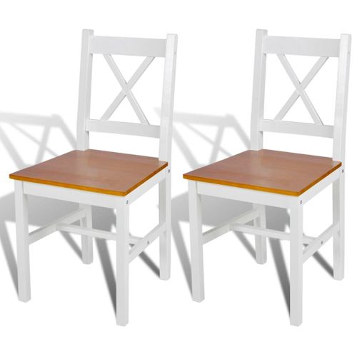 Chaises De Salle À Manger 2 Pcs Blanc Bois De Pin