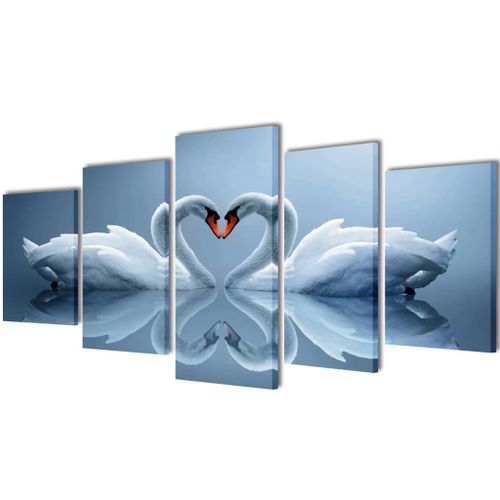 Set De Toiles Murales Imprimées Cygnes 200 X 100 Cm