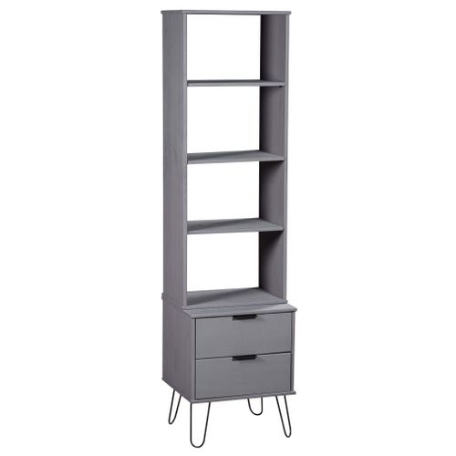 Vidaxl Bibliothèque New York Gris Bois De Pin Massif
