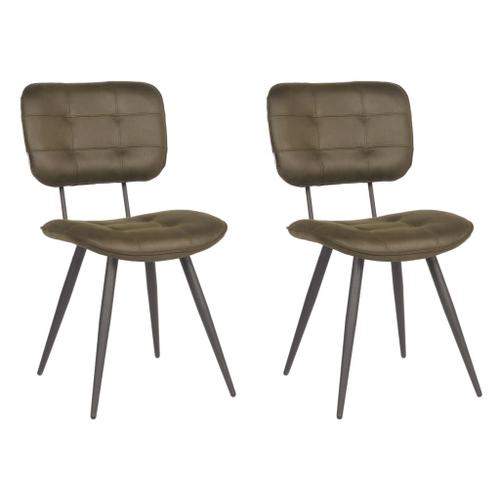 Label51 Chaises De Salle À Manger 2 Pcs Gus 49x60x87 Cm Vert Armée