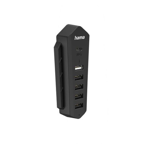 Hub USB 6en1 pour Playstation 5, 6 ports (1x USB-C, 5x USB-A), noir