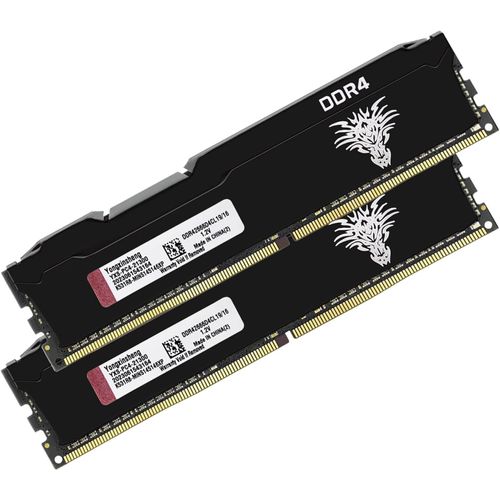 2666 MHz Ram DDR4 32go (2x16go) PC4-21300 Udimm CL19 Non-ECC Unbuffered 1.2V 288-Pin Mémoire Ram Barette Kit pour Ordinateur de Bureau (Noir)