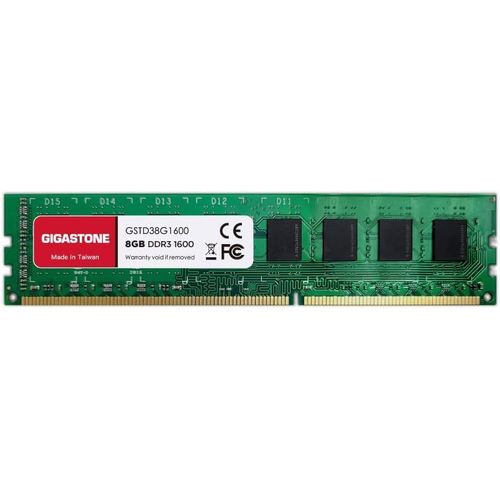 [DDR3 RAM] GIGASTONE 8Go DDR3/DDR3L 1600MHz(1333MHz) PC3-12800(PC3-10600) CL11 1.35V/1.5V 2Rx8 UDIMM 240pin UnbuffeRouge Non ECC Mémoire Haute Performance Mise à Niveau pour PC Bureau