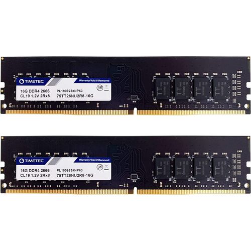 32 Go KIT(2x16 Go) DDR4 2666 MHz PC4-21300 Non ECC sans Tampon 1,2 V CL19 2Rx8 Dual Rank 288 Broches UDIMM Mise à Niveau du Module RAM de mémoire de Bureau