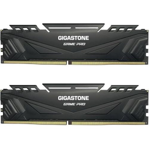 [DDR4 RAM] GIGASTONE Game Pro 16Go Kit(2x8Go) DDR4 3200MHz PC4-25600 CL 16-18-18-40 Intel XMP 2.0 AMD Ryzen 1.35V UDIMM 288pin UnbuffeRouge Non ECC Mémoire Haute Performance pour PC Bureau-Noir