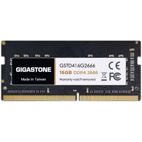 [DDR4 RAM] GIGASTONE 16Go DDR4 2666MHz(2400MHz Or 2133MHz) PC4-21300(PC4-19200/17000) CL19 1.2V SODIMM 260pin UnbuffeRouge Non ECC Mémoire Haute Performance Mise à Niveau pour Portable