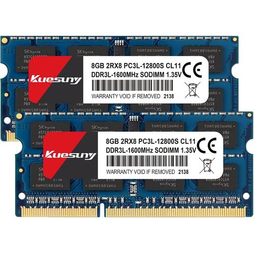 16Go (2x8Go) PC3L-12800S DDR3 1600MHz RAM SODIMM for Laptop Apple MacBook Pro (Mid 2012), iMac (Late 2012 Early/Late 2013, Late 2014), Mac Mini (Late 2012) 204-Pin SODIMM Memory Upgrade Kit