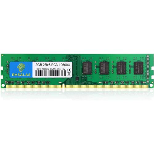 2 Go DDR3 1333MHz PC3-10600 PC-10600 240 Broches DIMM mémoire 2RX8 10600U Non-ECC Unbuffered Desktop