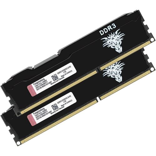 Ram DDR3 16go (2x8go) 1333MHz PC3-10600 Udimm CL9 Non-ECC Unbuffered 1.5V 2Rx8 Double Rang 240-Pin Mémoire Ram Barette Kit pour Ordinateur de Bureau (Noir)