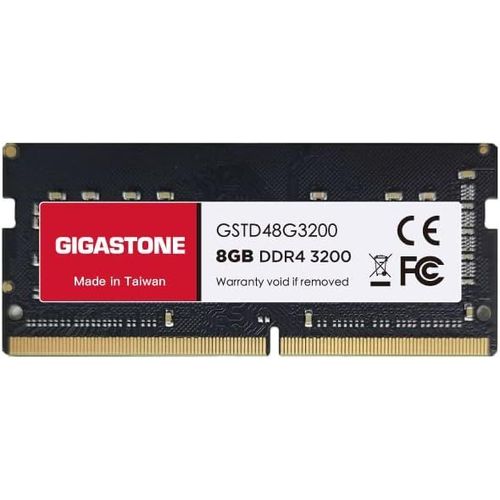 [DDR4 RAM] GIGASTONE 8Go DDR4 3200MHz(2933MHz Or 2666MHz) PC4-25600(PC4-23400/21300) CL22 1.2V SODIMM 260pin UnbuffeRouge Non ECC Mémoire Haute Performance Mise à Niveau pour Portable