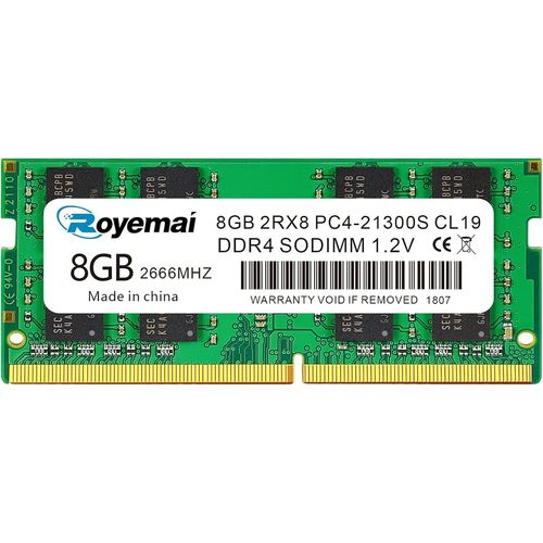 DDR4 21300S PC4 2666 8GB SODIMM, 8Go DDR4-2666MHz PC4-21300 CL19 2Rx8 1.2V Non-ECC 260 Pin Laptop Mémoire Module Ram
