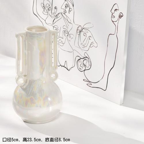 ins fantasy vase a fleurs séchées en céramique créative art nordique maison salon composition florale décoration décoration florale - chanson de pecheur (blanc de reve)