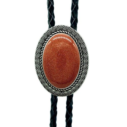 Agate Time Gem Bolo Tie,Retro Shirt Chain,Corde UR,Collier en cuir