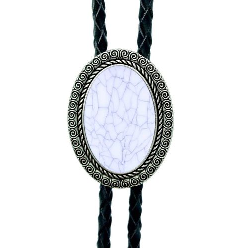 Agate Time Gem Bolo Tie,Retro Shirt Chain,Corde UR,Collier en cuir