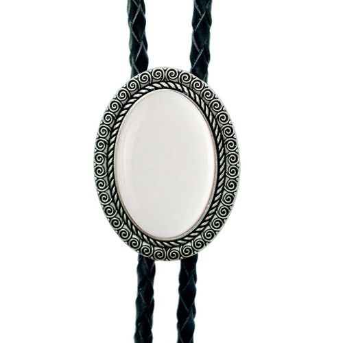 Agate Time Gem Bolo Tie,Retro Shirt Chain,Corde UR,Collier en cuir