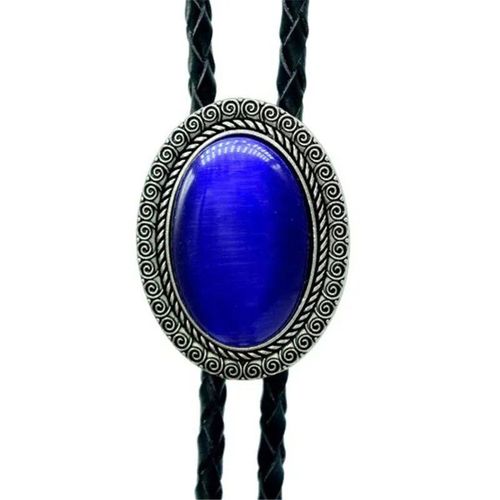 Agate Time Gem Bolo Tie,Retro Shirt Chain,Corde UR,Collier en cuir