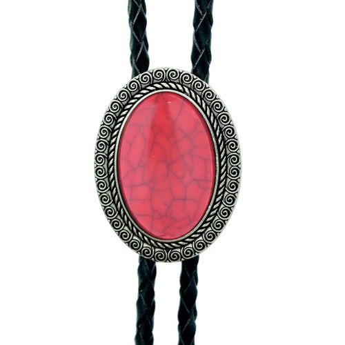 Agate Time Gem Bolo Tie,Retro Shirt Chain,Corde UR,Collier en cuir