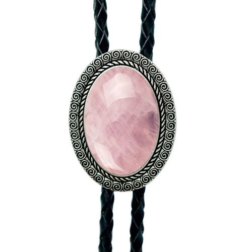 Agate Time Gem Bolo Tie,Retro Shirt Chain,Corde UR,Collier en cuir