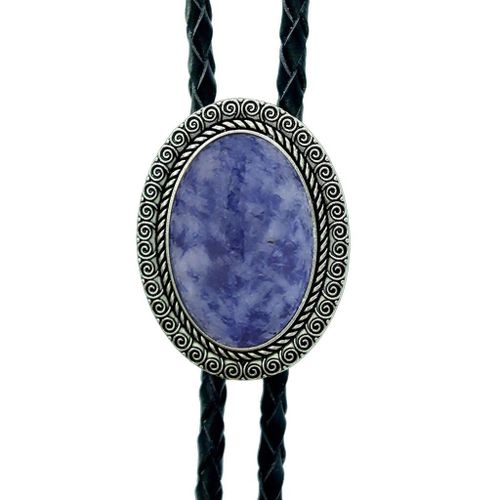 Agate Time Gem Bolo Tie,Retro Shirt Chain,Corde UR,Collier en cuir