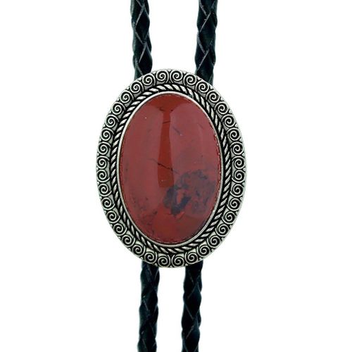 Agate Time Gem Bolo Tie,Retro Shirt Chain,Corde UR,Collier en cuir