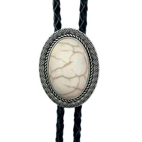 Agate Time Gem Bolo Tie,Retro Shirt Chain,Corde UR,Collier en cuir