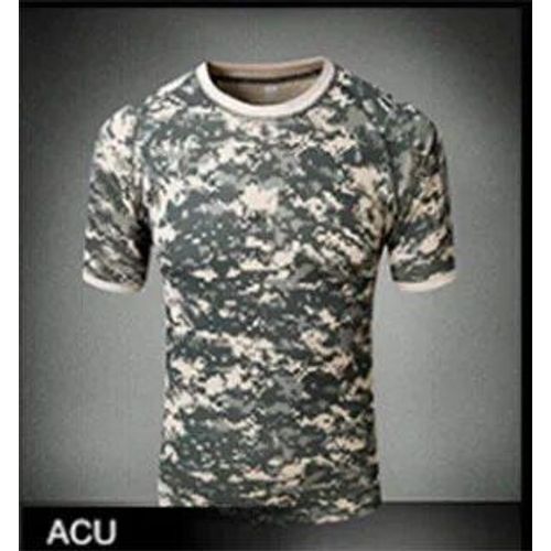 Chemise Courte Tactique D'été Pour Homme,Col Rond,Séchage Rapide,Camouflage,Camping Et Randonnée,T-Shirts De Sports De Plein Air