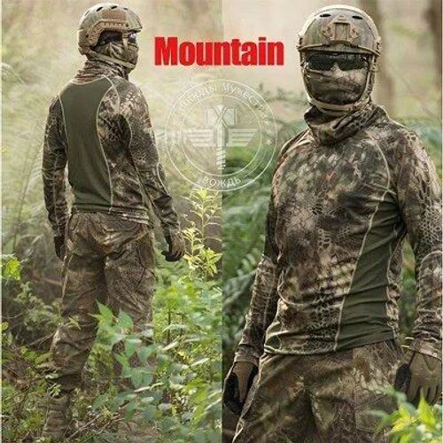 Chemise De Combat À Camouflage Python À Manches Longues Pour Homme,Vêtement De Camping Et De Randonnée À Séchage Rapide,Élastique Et Respirant