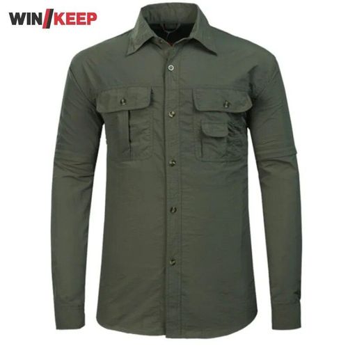 Chemise De Sport À Manches Longues Pour Homme,Vêtements De Printemps,À Séchage Rapide,Transpirant,Confortable,Anti-Uv,Soleil,Camping,Pêche