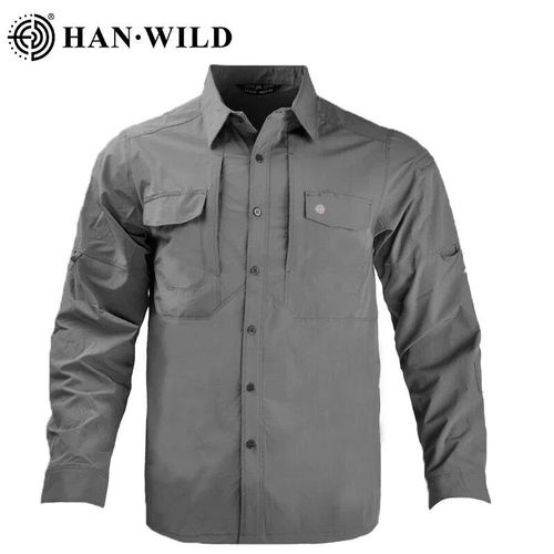 Chemises Cargo Décontractées À Manches Longues Pour Hommes,Chemise À Séchage Rapide,Vêtements D'escalade,Camping,Travail,Randonnée,Pêche,Été