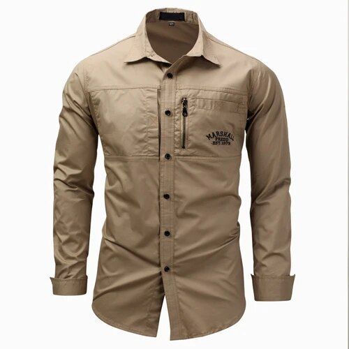 Cardigan En Coton À Manches Longues Pour Hommes,Fermeture Éclair,Revers,Chemise,Sport De Plein Air,Escalade,Chemises Tactiques Respirantes,3xl