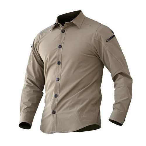 Chemises À Manches Longues À Séchage Rapide Pour Hommes,Résistantes À L'usure,Fermeture Éclair Imperméable,Document Solide,Trajet En Plein Air,Décontracté