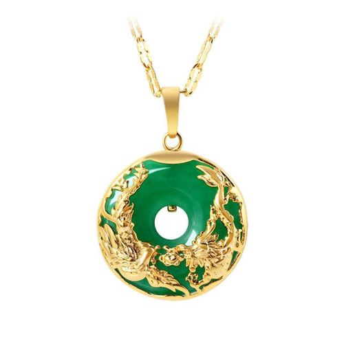 Colliers Porte Bonheur En Jade Vert Dragon Phoenix Pour Femmes Et Hommes, Style Ethnique Rétro, Animal Du Zodiaque, Bijoux À La Mode, Cadeaux