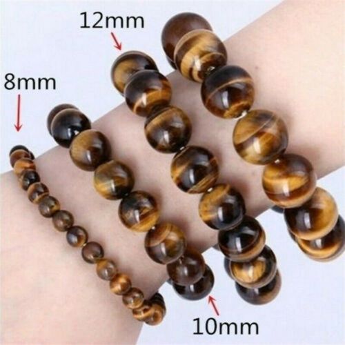 Bracelet ¿Il De Tigre Bleu Pour Homme Et Femme, Magnifique Bijou Bouddha, En Perles De Pierre Naturelle, 6/8/10/12 Mm, Unisexe
