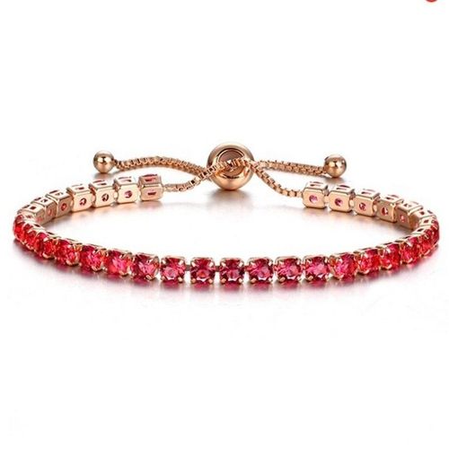 Bracelet Réglable En Cristal Zircon Pour Femme, Ensemble De Bijoux En Or, Vert, Violet, Rouge