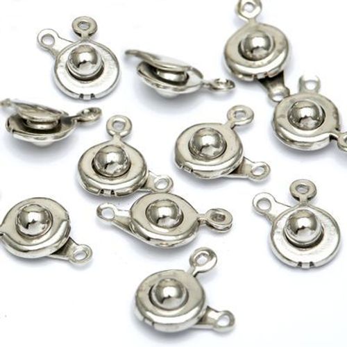 Fermoirs En Cuivre Plaqué Rhodium, 30 Pièces, Haute Qualité, Fermoir À Pression Pour La Fabrication De Bijoux, Accessoires De Bricolage Pour Collier
