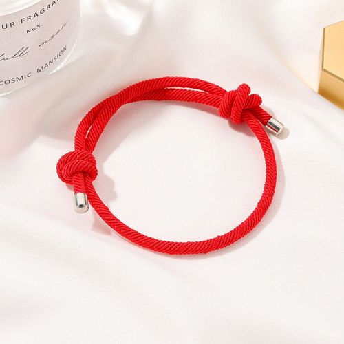Bracelet À N¿Ud En Diamant Tissé À La Main, Ajustable, Couple, Bijoux Pour Femmes